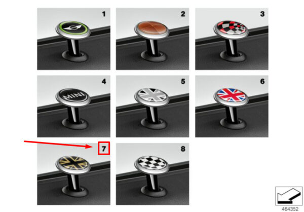 MINI COOPER R56 interior door locking pin button cap set 82292406337 NEW - Image 4