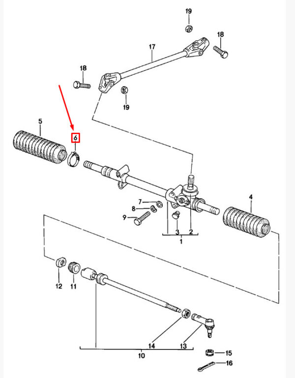 New Porsche 944 Steering Gear Boot Sleeve Clip 823419843 Genuine - Image 3