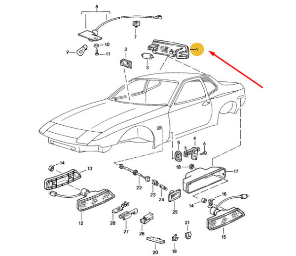 Porsche 928 Boot Interior Light 823947105B NEW GENUINE