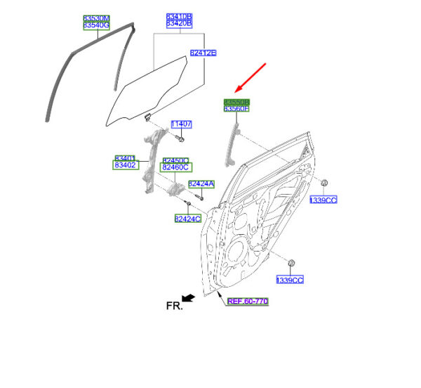 83550J9000 Hyundai Kona MK1 Tür hinten links