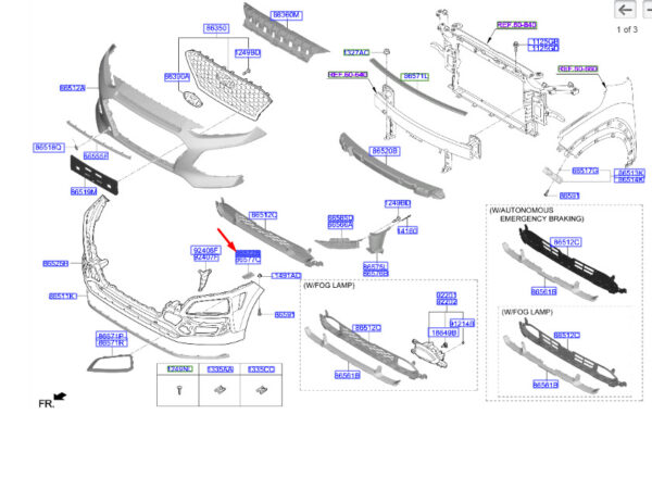 86577J9000 Hyundai Kona MK1 Front Bumper Left Mount 86577J9000 NEW ORIGINAL