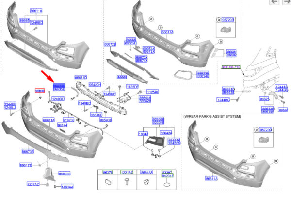 86635J9000 Hyundai Kona MK1 Upper Rear Left Bumper Mount 86635J9000-Part