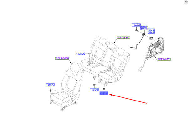 896302V000 Hyundai Tucson NX4 MK4 Rücksitzhakenbaugruppe 896302V000