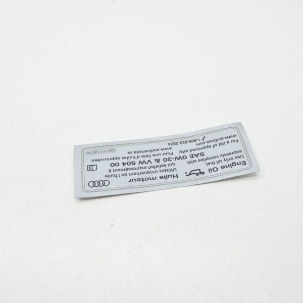 Audi A3 Convertible 8V Engine Sticker 8E0010560M NEW - Image 4