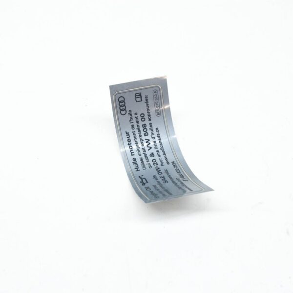 AUDI A3 8V ENGINE OIL INFORMATION LABEL 8E0010560N NEW ORIGINAL - Image 3