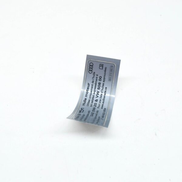 AUDI A3 8V ENGINE OIL INFORMATION LABEL 8E0010560N NEW ORIGINAL
