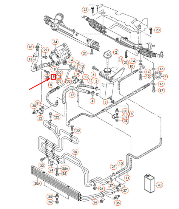 AUDI A4 B7 Power Steering Pressure Pipe 8E0422897C NEW ORIGINAL - Image 4