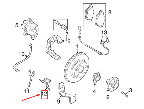 Audi A6 Avant C6 brake line front left 8E0611721B NEW ORIGINAL