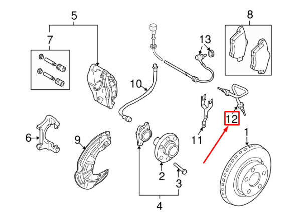 Audi A4 Avant B7 brake line front right 8E0611722F NEW ORIGINAL - Image 4