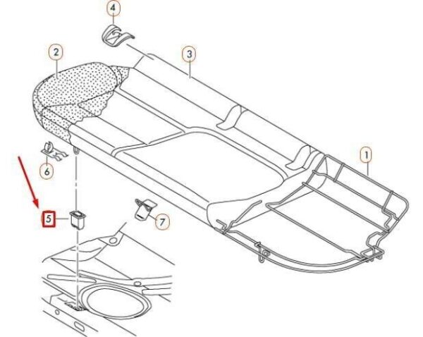 Original Audi 8E5886373 Pillow Frame Rubber
