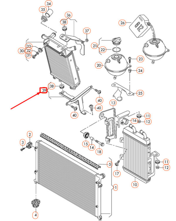 NEW AUDI TTRS 8J ADDITIONAL COOLANT RADIATOR LOWER BRACKET 8J0121264E ORIGINAL - Image 4