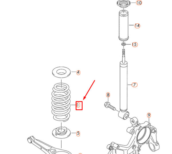 NEW AUDI TT 8J REAR COIL SPRING 8J0511115BE ORIGINAL - Image 4