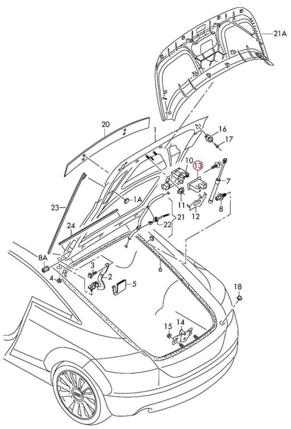 Audi TT MK2 07-14 trunk lid lock cover cap po - Image 4