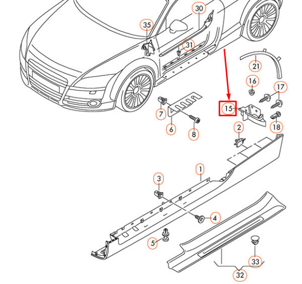 Audi TT 8J rear left fender 8J0853833B NEW REAL - Image 3