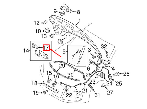 NEW AUDI TT ROADSTER 8J HOOD LOCKING MICRO SWITCH 8J0953236 ORIGINAL - Image 4