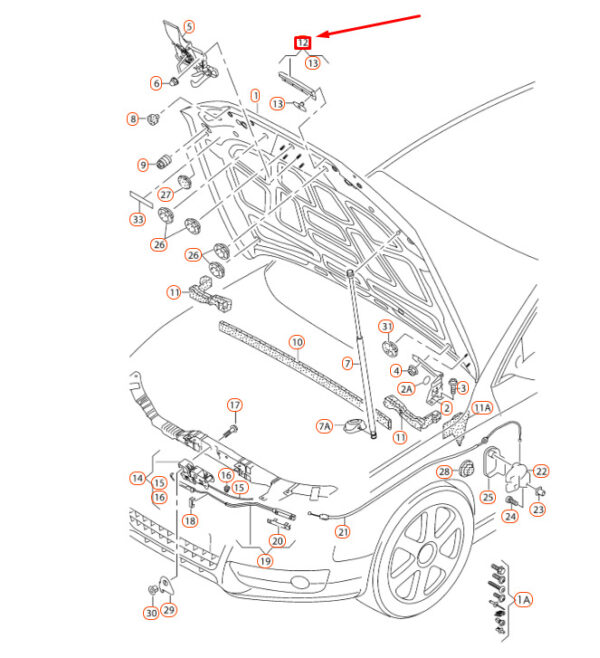 Audi A4 B8 bonnet edge protection 8K0823126J NEW REAL - Image 4