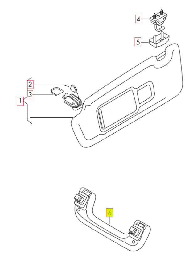 NEW AUDI VW SKODA REAR N/S LEFT HEADLINER HANDLE GRIP 8K0857607C4PK 12-17 - Image 3