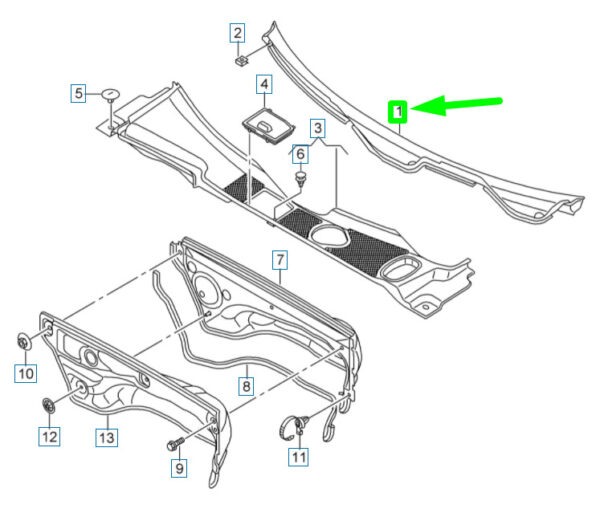 AUDI A4 B8 FRONT WATER DEFLECTOR TRIM RHD 8K2819403B01C NEW ORIGINAL - Image 4
