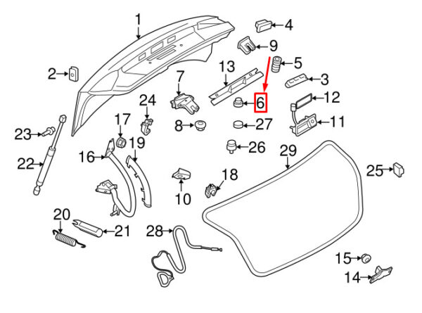 Audi A4 Avant B8 trunk lid bumper stop buffer 8K5827589C original - Image 5