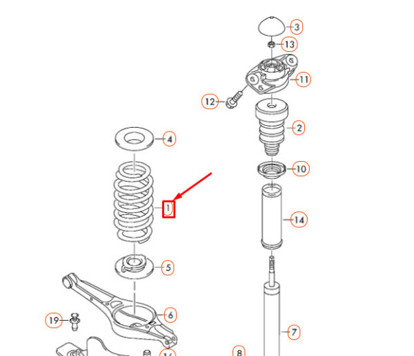 NEW AUDI A3 8P REAR COIL SPRING 8P0511115D ORIGINAL - Image 4