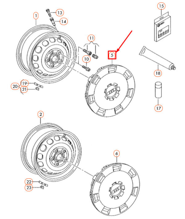 Audi A3 8P wheel hub cover cap 8P0601147AZ17 NEW ORIGINAL - Image 4