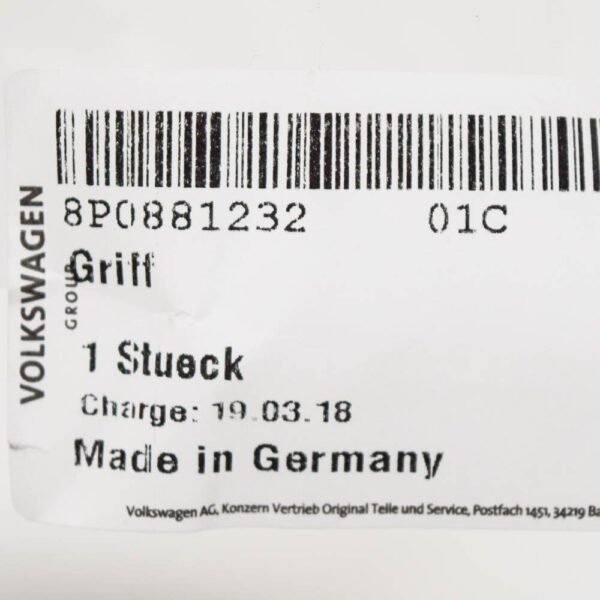 Audi A3 TT R8 Right Seat Adjustment Handle 8P088123201C NEW