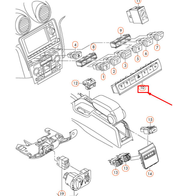 Audi A3 dashboard switch panel 8P09271375PR, original part - Image 4