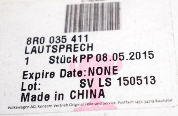 Audi Q5 8R Rear Left Door Speaker 8R0035411 NEW ORIGINAL