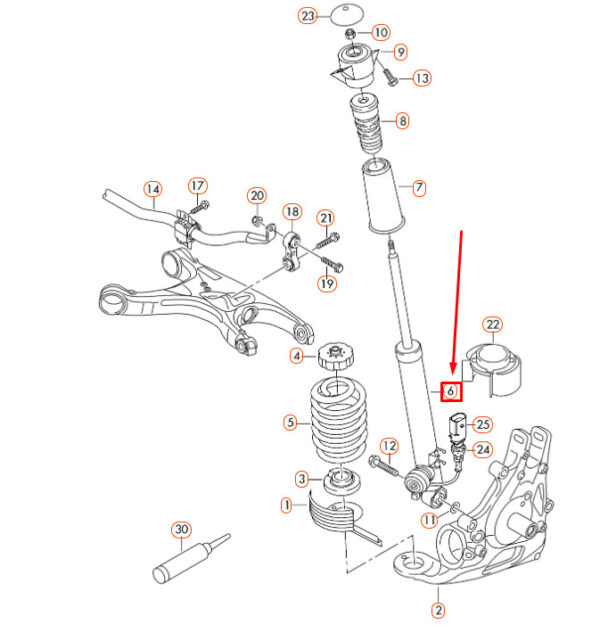 AUDI Q5 8R REAR GAS SHOCK ABSORBER 8R0513035E NEW ORIGINAL - Image 4