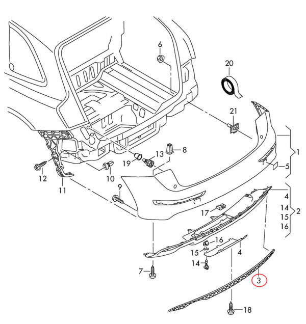 NEW AUDI Q5 S-LINE BUMPER DIFFUSER INSERT TRIM DOUBLE PIPE 8R0807823 - Image 3