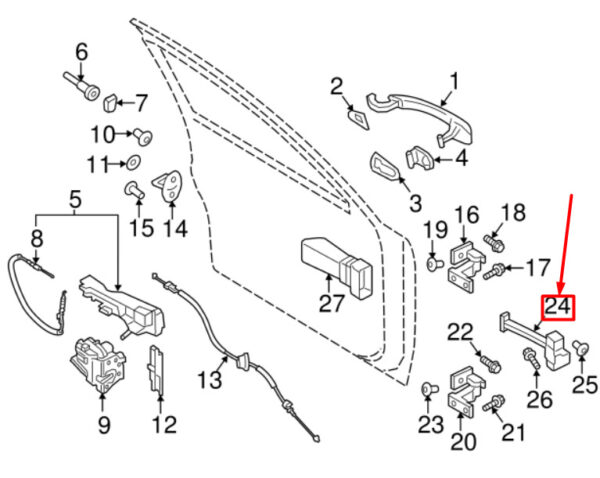 New Porsche Macan 95B Front Door Restraint Strap Stopper 8R0837249F Genuine - Image 3