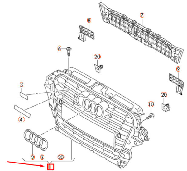NEW GENUINE OEM 8R0853651AJ1RR
