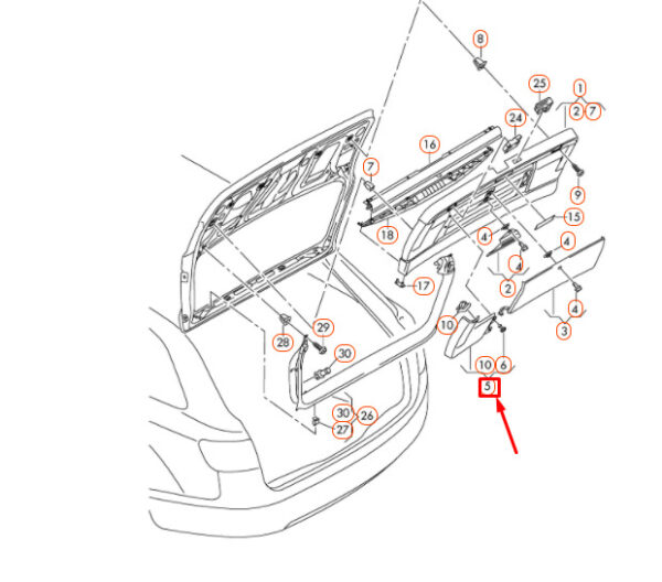 Audi Q5 8r rear taillight cover 8R08676584PK NEW REAL - Image 3