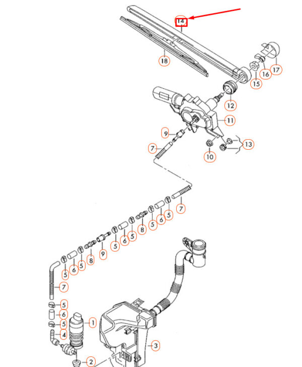 NEW AUDI A1 8X REAR WINDOW WIPER ARM 8R09554071P9 ORIGINAL - Image 3