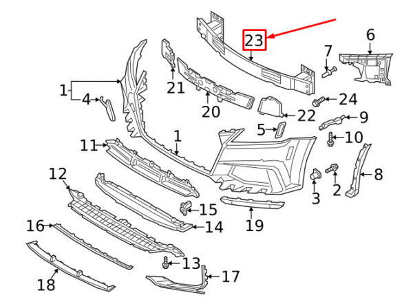 Audi TT Roadster FV Front Bumper Impact Beam 8S0807109D NEW ORIGINAL - Image 4