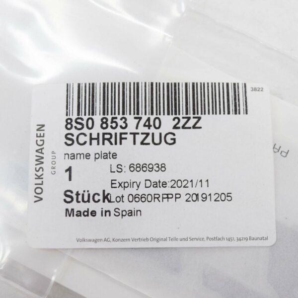NEW AUDI TT RS FV MK3 REAR TTRS EMBLEM BADGE 8S08537402ZZ