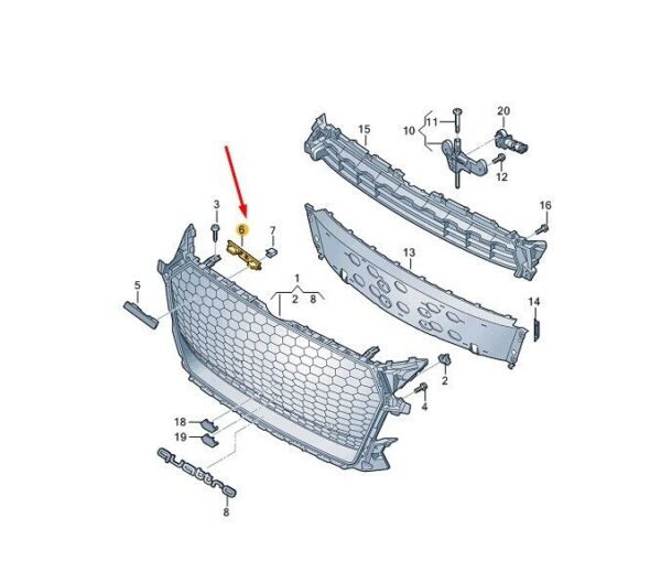 Audi TTRS 8S Logo Front Grill Mount 8S0853755 - Image 3