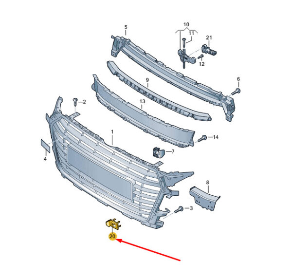 AUDI TT FV 8S Front Right Ultrasound Sensor Trim 8S09192683FZ NEW ORIGINAL - Image 3