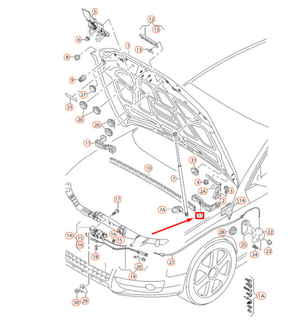 Audi RS5 8T Coupe Quattro bonnet left gasket 8T0823721 NEW REAL