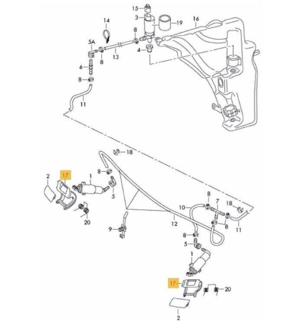 Audi A5 S5 07-16 Headlight Washer Cover Right Mounting Clamp O/S Original 8 - Image 3