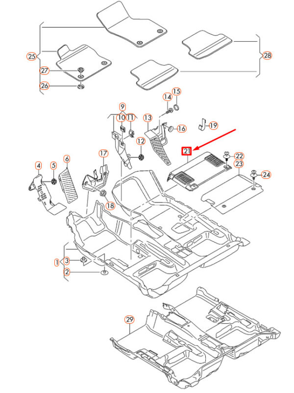 NEW AUDI A3 8V AMPLIFIER COVER 8V0863051 ORIGINAL - Image 4
