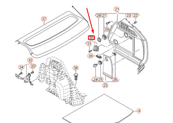 NEW AUDI A3 8V TRUNK TIE DOWN HOOK 8V0863503B4PK - Image 4