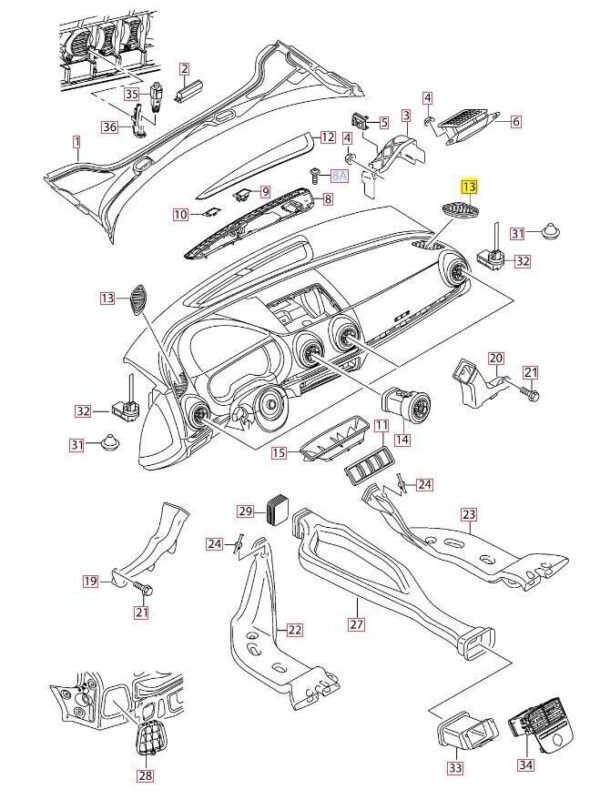Audi A3 Cabriolet S3 Sportback Lim. Four. Original air vent 8V181979 - Image 5