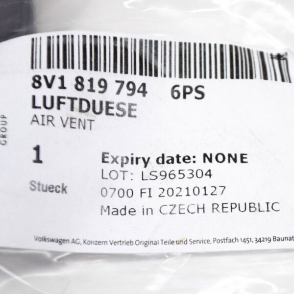 Audi A3 Cabriolet S3 Sportback Lim. Four. Original air vent 8V181979
