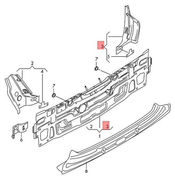 OEM Connecting Piece Right AUDI A3 S3 Sportback Lim. Quattro. 8V4813510 - Image 4