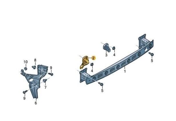Audi A3 S3 8V 13-16 Genuine Rear Left Bumper Bracket 8V5807329 - Image 5