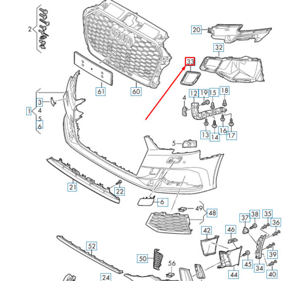 Audi RS3 Sportback 8V air guide grille front right 8V5807672C NEW ORIGINAL - Image 3