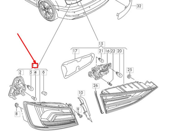 NEW AUDI A3 8V REAR LEFT OUTER TAILLIGHT 8V5945069 ORIGINAL - Image 3