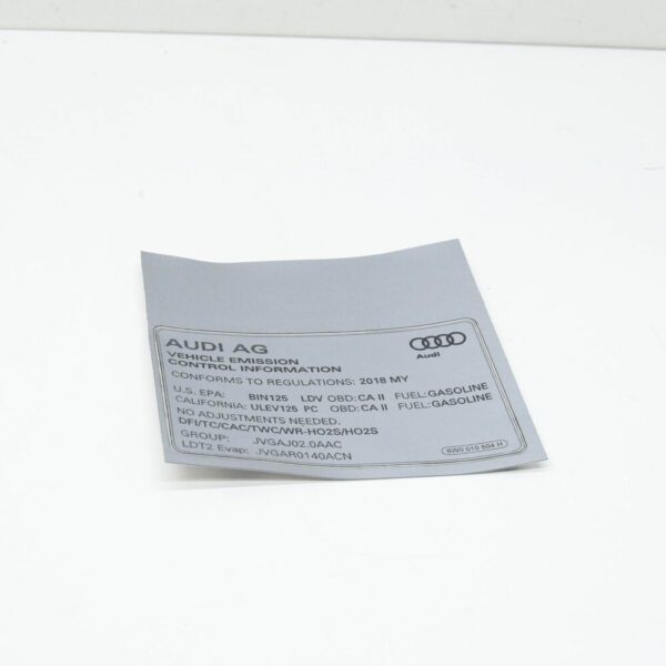 New Audi Q5 FY Data Plate 8W0010504H ORIGINAL - Image 3
