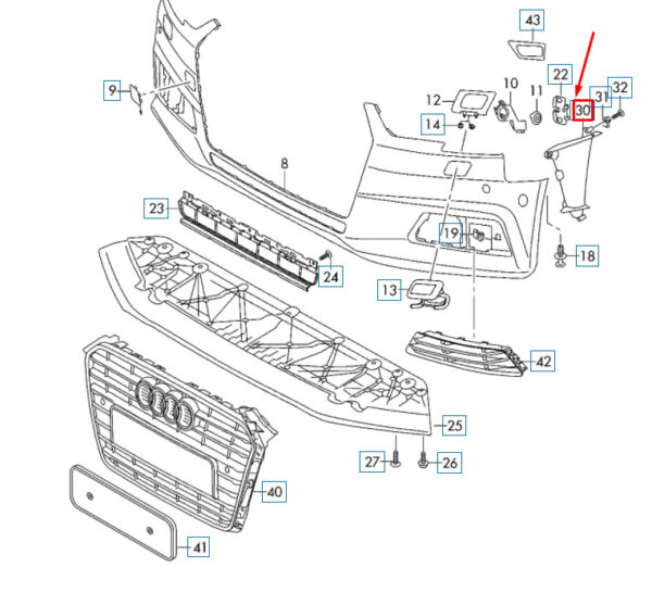 NEW OEM AUDI A4 B9 FRONT BUMPER LEFT AIR GUIDE 8W0121763 ORIGINAL - Image 3